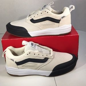 Vans Cream and Black Athletic Shoes